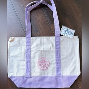 NWT Trader Joe’s Full Size Canvas Tote Bag- lavender